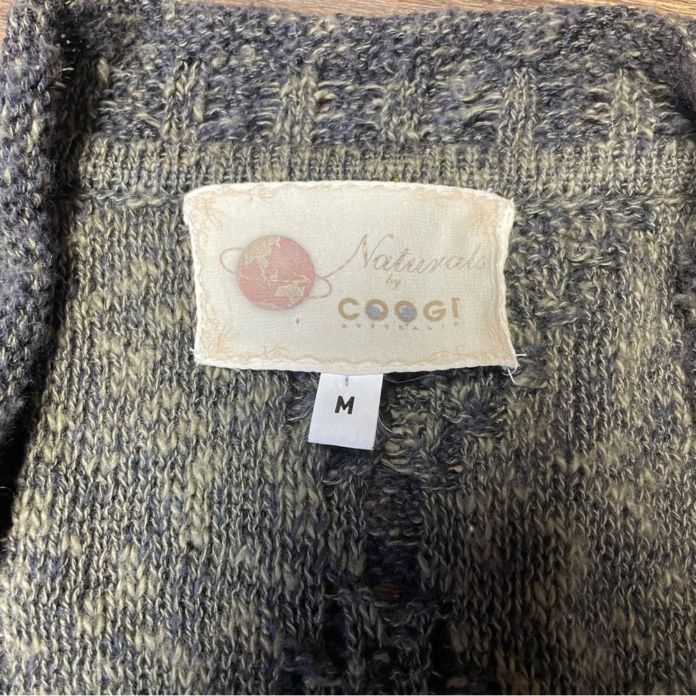 VTG Naturals By COOGI Australia Earth Tone 3D Knit Sweater Linen Cotton Cardigan - Picture 2 of 13
